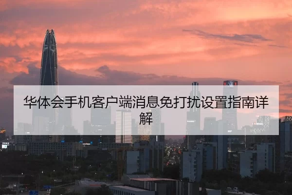 华体会手机客户端消息免打扰设置指南详解